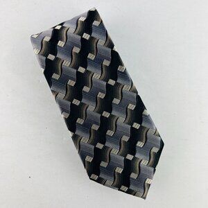 Arrow Dress Necktie Tie 100% Silk Brown Silver Earthtones